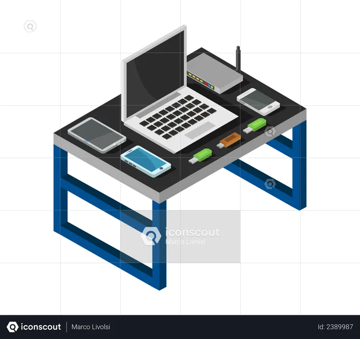 Table d'ordinateur portable  Illustration