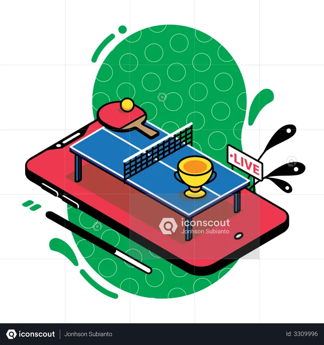 Table tennis game live streaming  Illustration