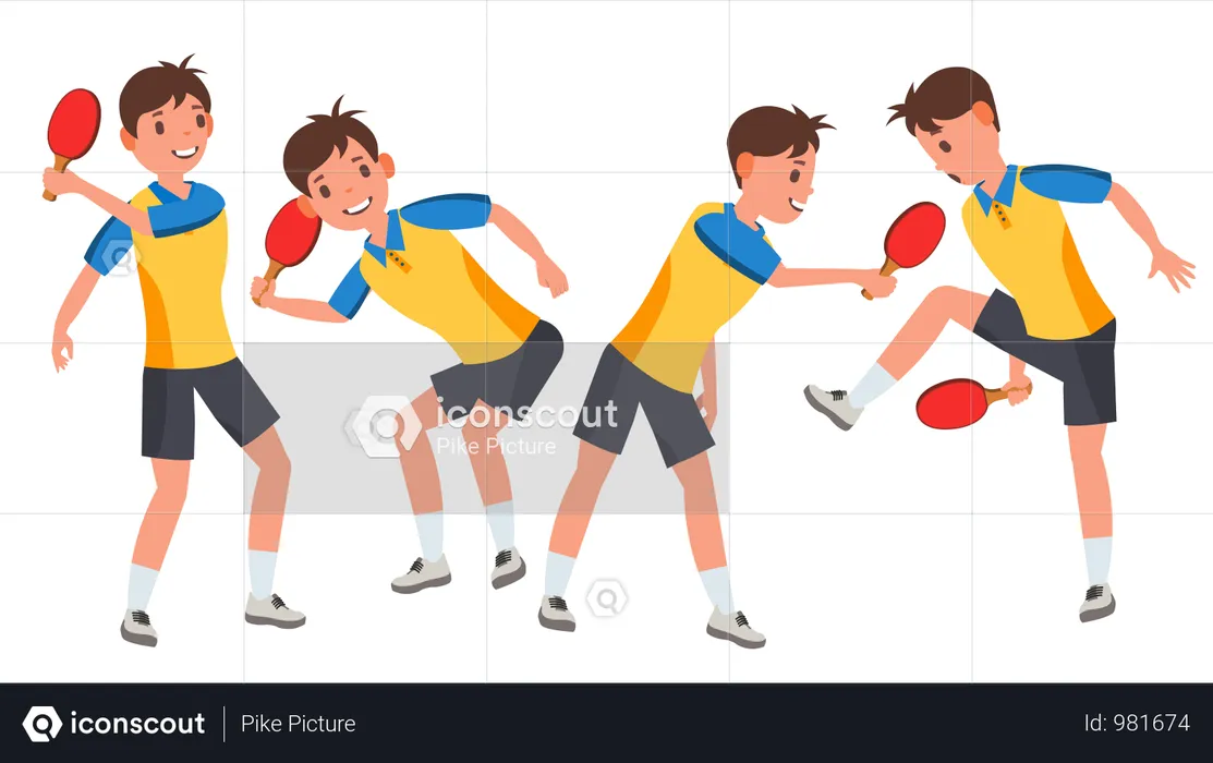 Table Tennis Male Player  Illustration