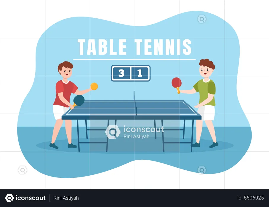 Table Tennis match  Illustration