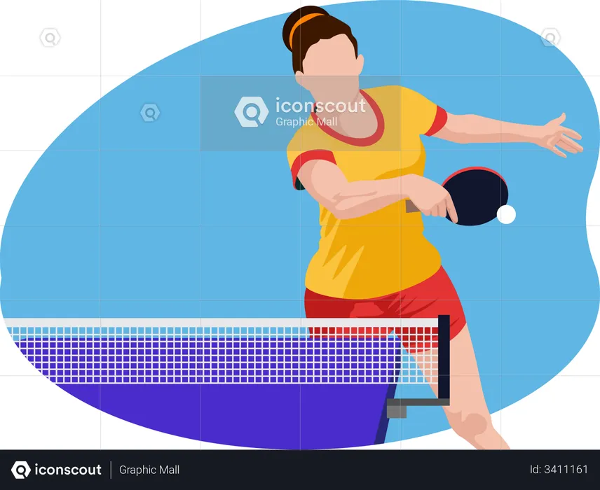 Table Tennis Player  Illustration