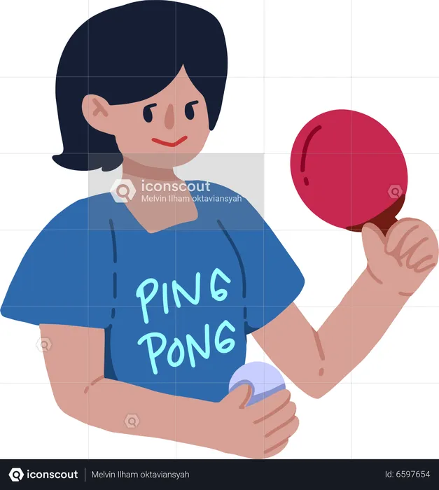 Table Tennis player holding tennis racket  Illustration