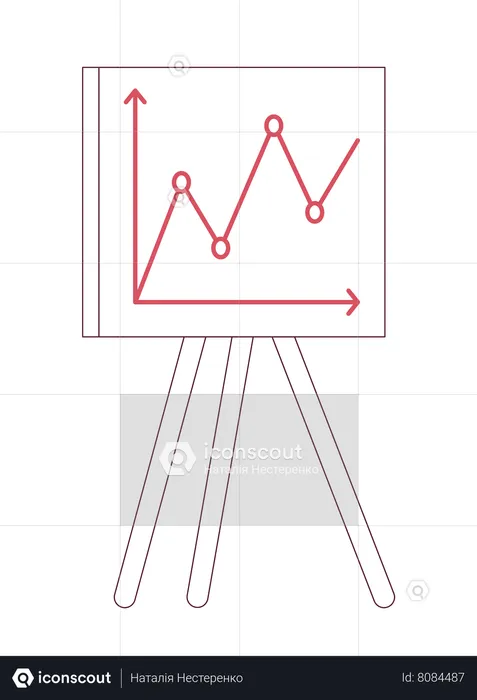 Tableau blanc de présentation avec graphiques  Illustration