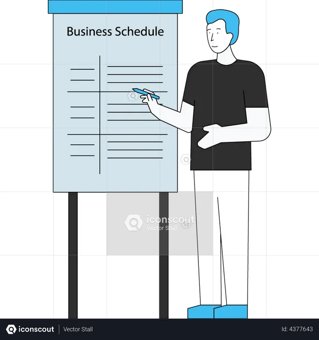 Tableau d'horaires d'affaires  Illustration