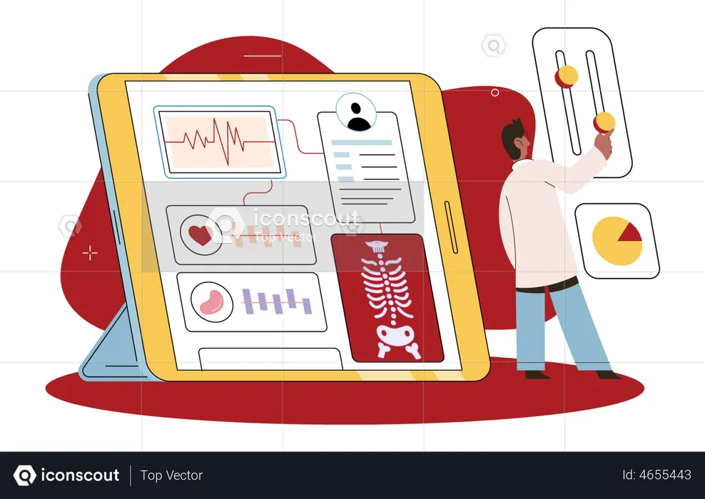 Tableau de bord des soins de santé en ligne  Illustration