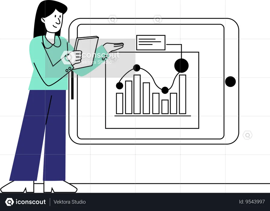 Tablet-Based Business Analysis  Illustration