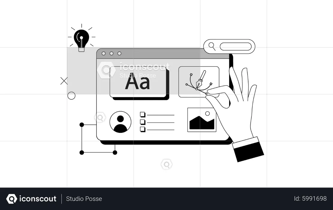 Tablet UI designing  Illustration