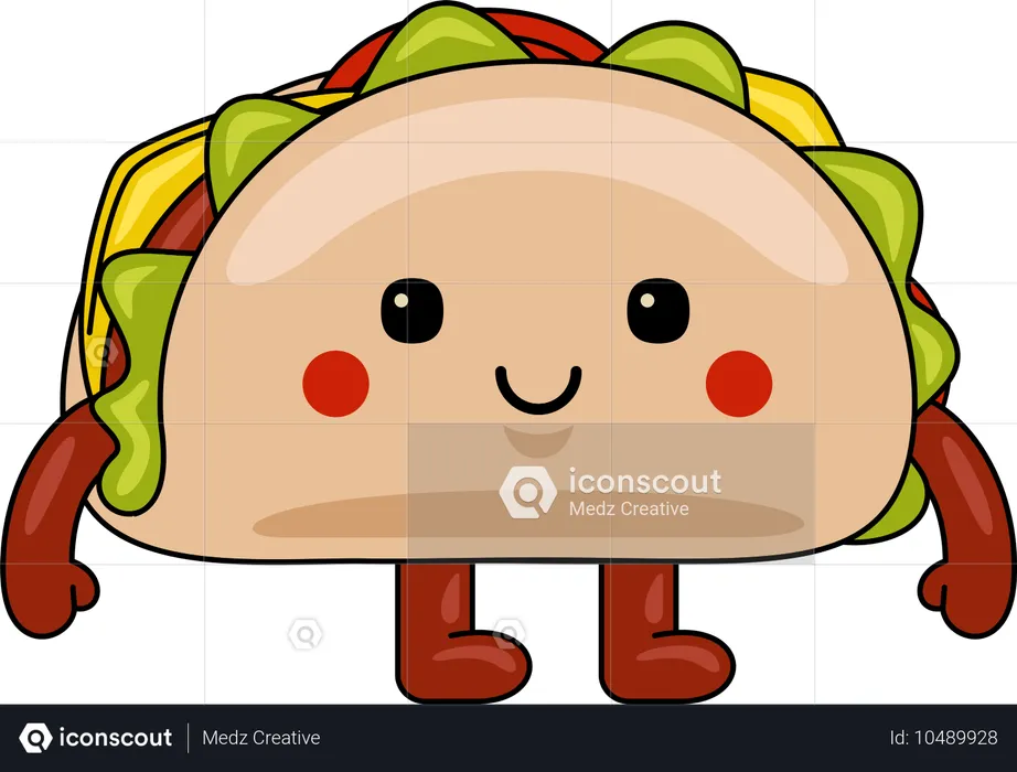 Taco-Maskottchen  Illustration