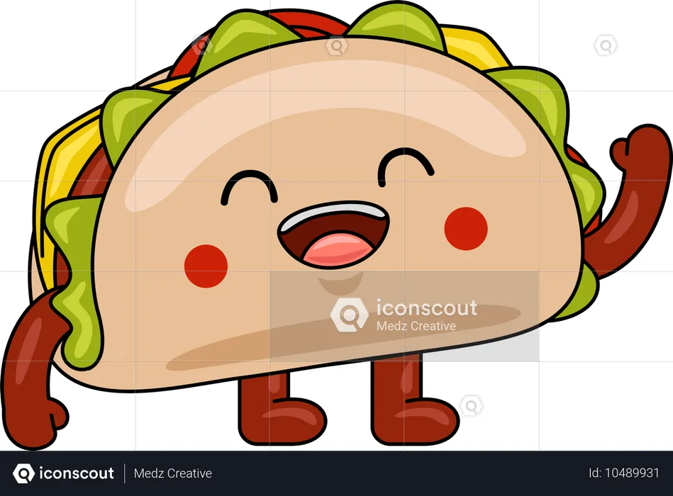 Taco-Maskottchen  Illustration