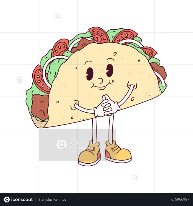 Taco Stands Contentedly  Illustration