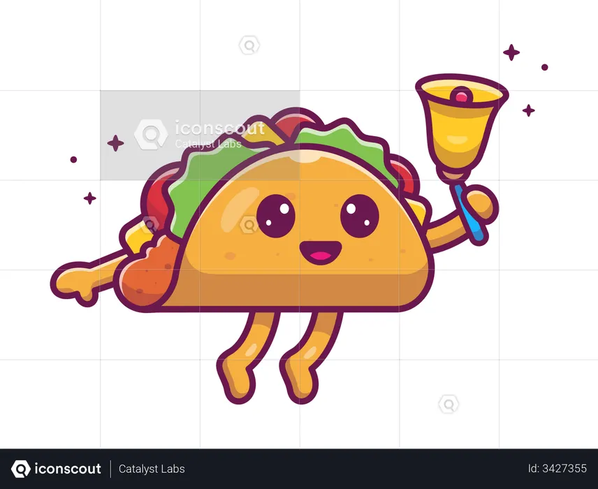 Taco with bell  Illustration