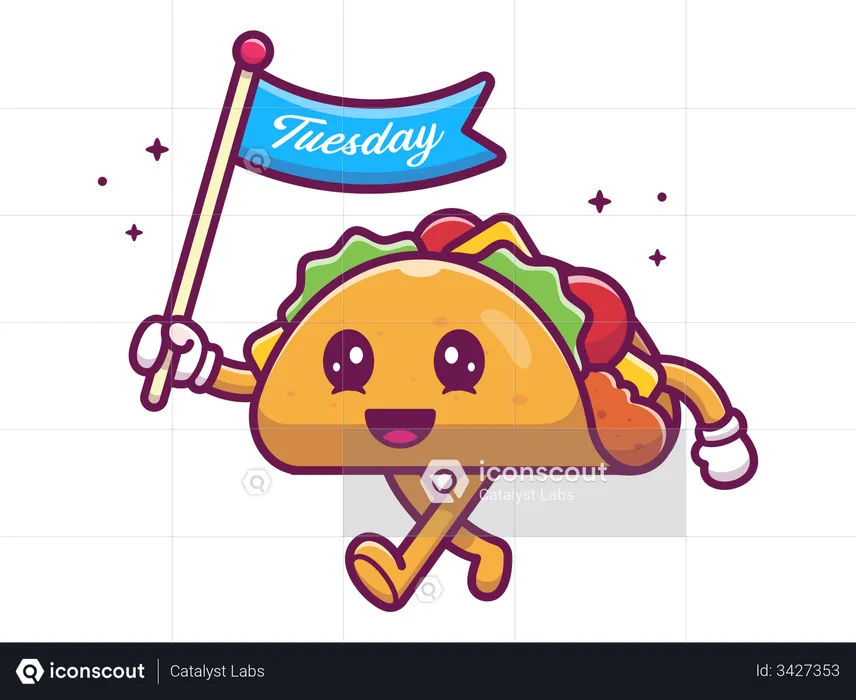 Taco with flag  Illustration