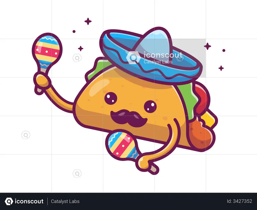 Taco with toy  Illustration
