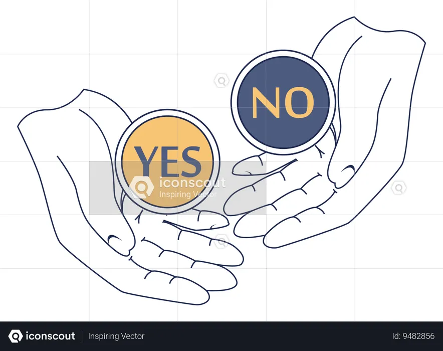 Taking decision yes or no  Illustration