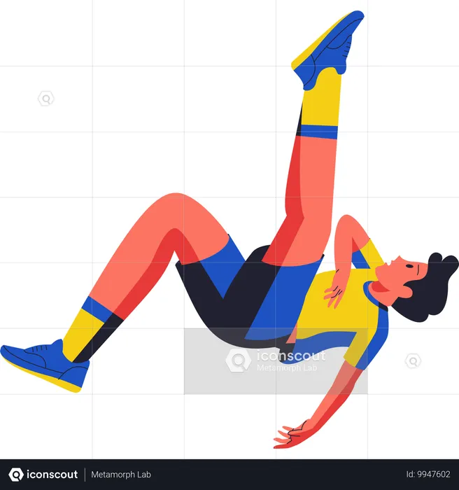 Takraw Player Doing Somersault  Illustration