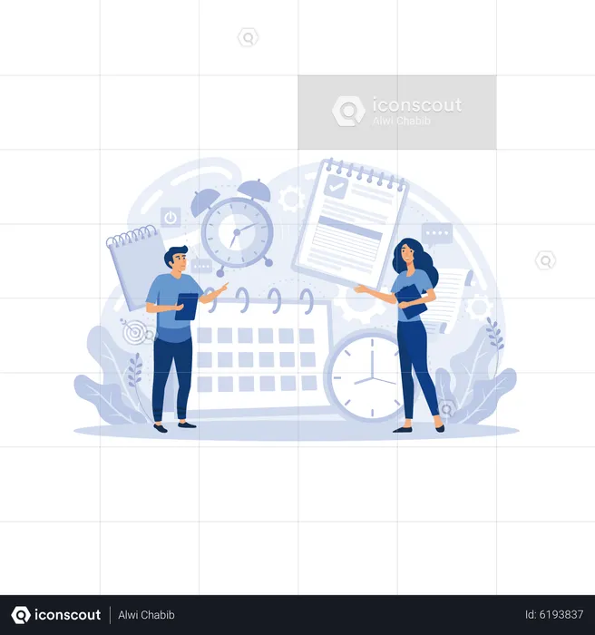 Talented employee with working soft skills  Illustration