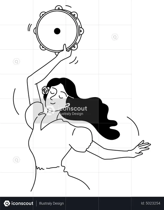 Tambourine Player  Illustration