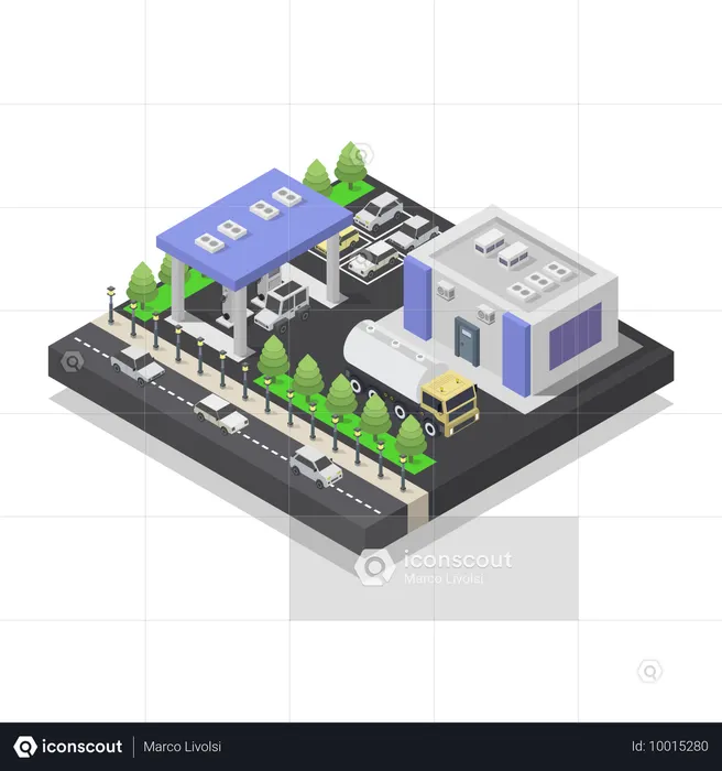 Tankstelle  Illustration