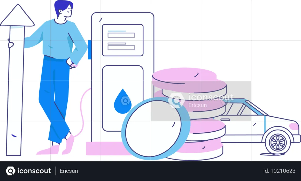 Tankstellenwachstumsanalyse  Illustration