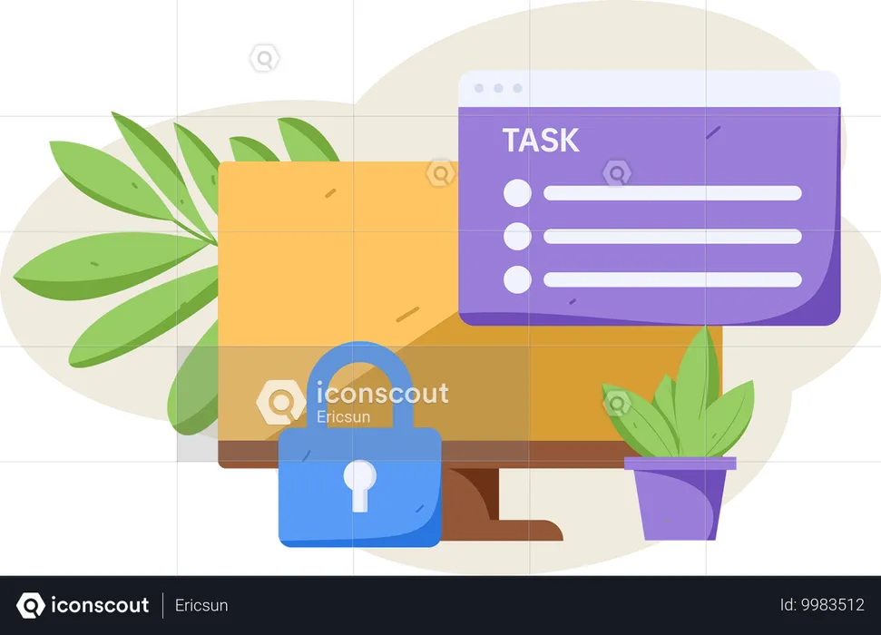 Tarea segura en el sitio web  Ilustración