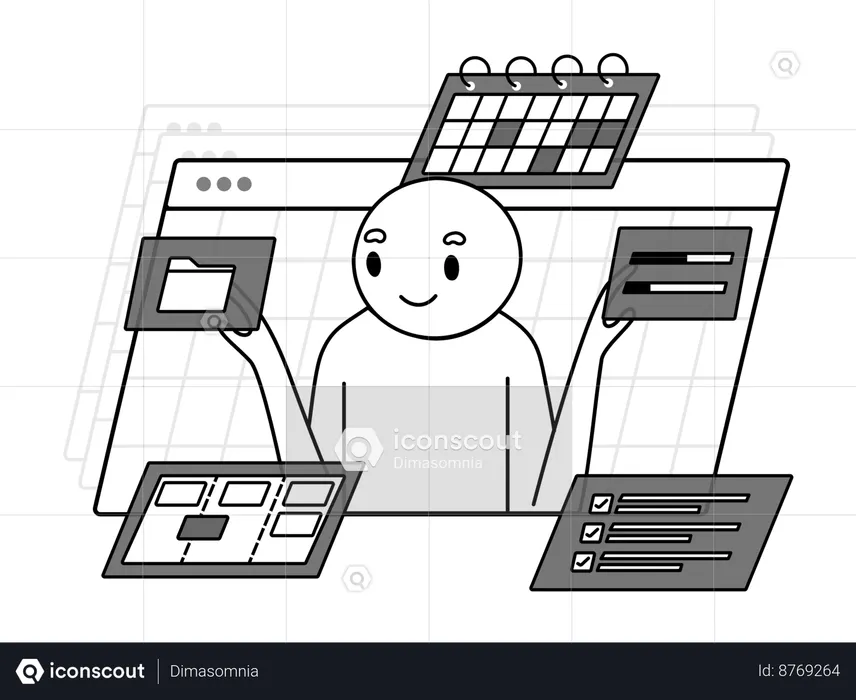 Tarefa de gerenciamento de personagem  Ilustração