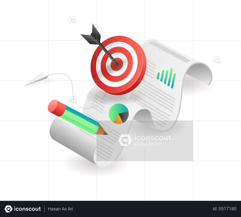 Target data analysis business investment success  Illustration