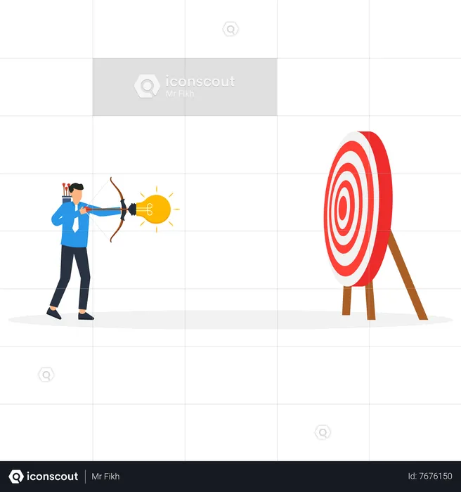 Target market with new idea  Illustration