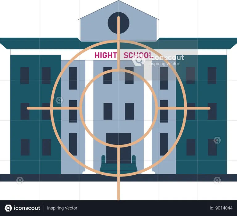 Target to shoot high school in war  Illustration