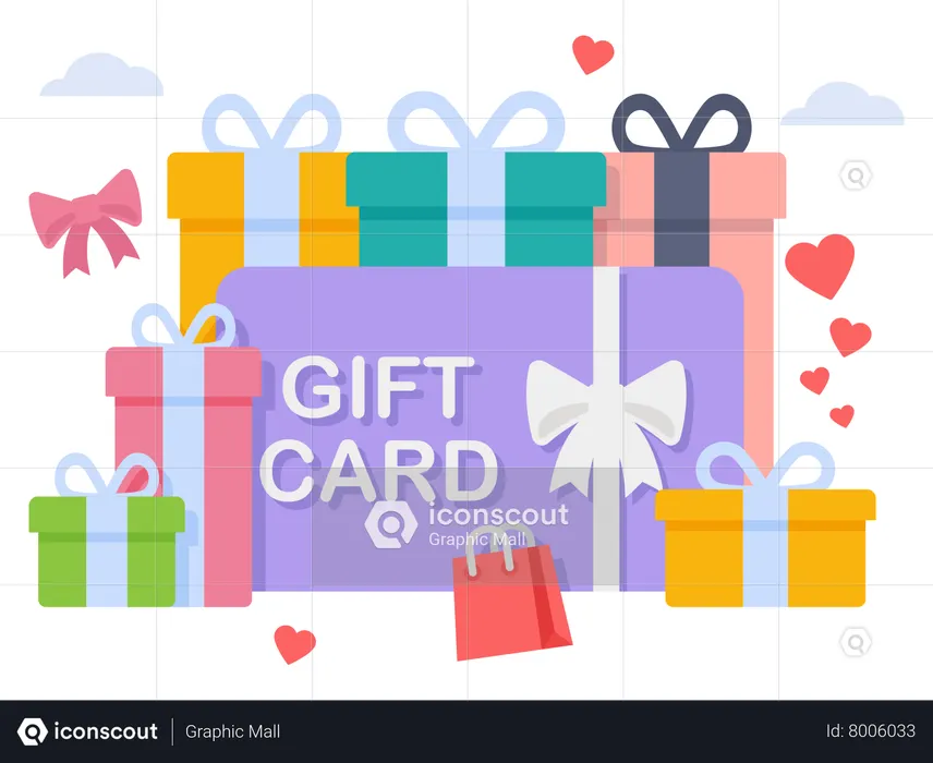 Tarjeta regalo y bono regalo promocional  Ilustración