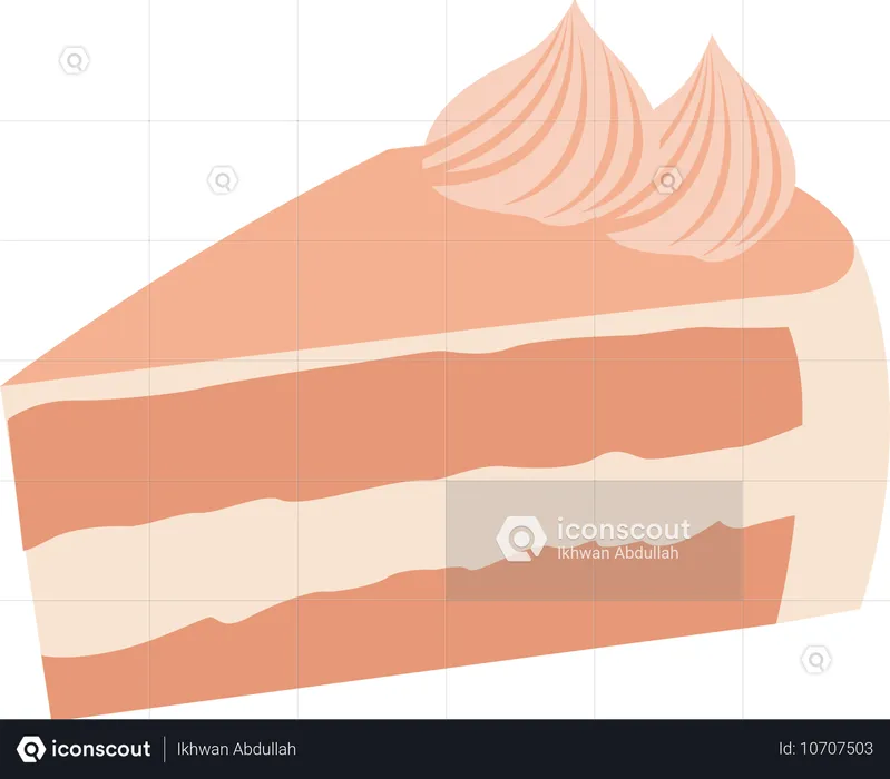 Pastel de tiramisú con cobertura de crema  Ilustración