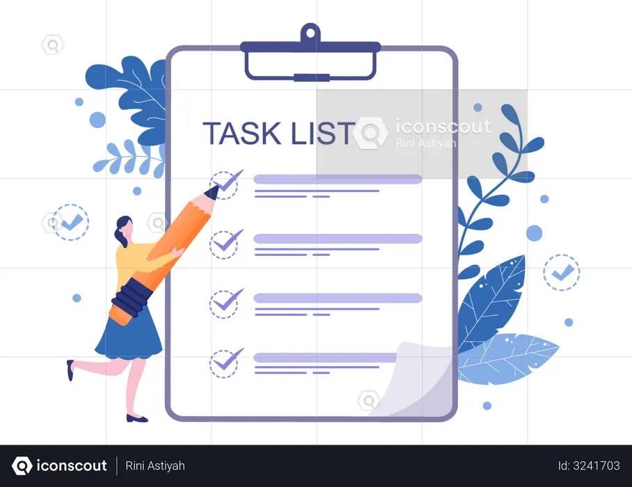 Task list Checking  Illustration