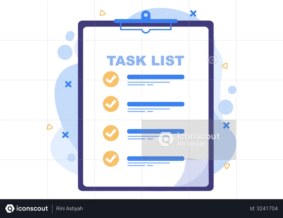 Task List Clipboard  Illustration