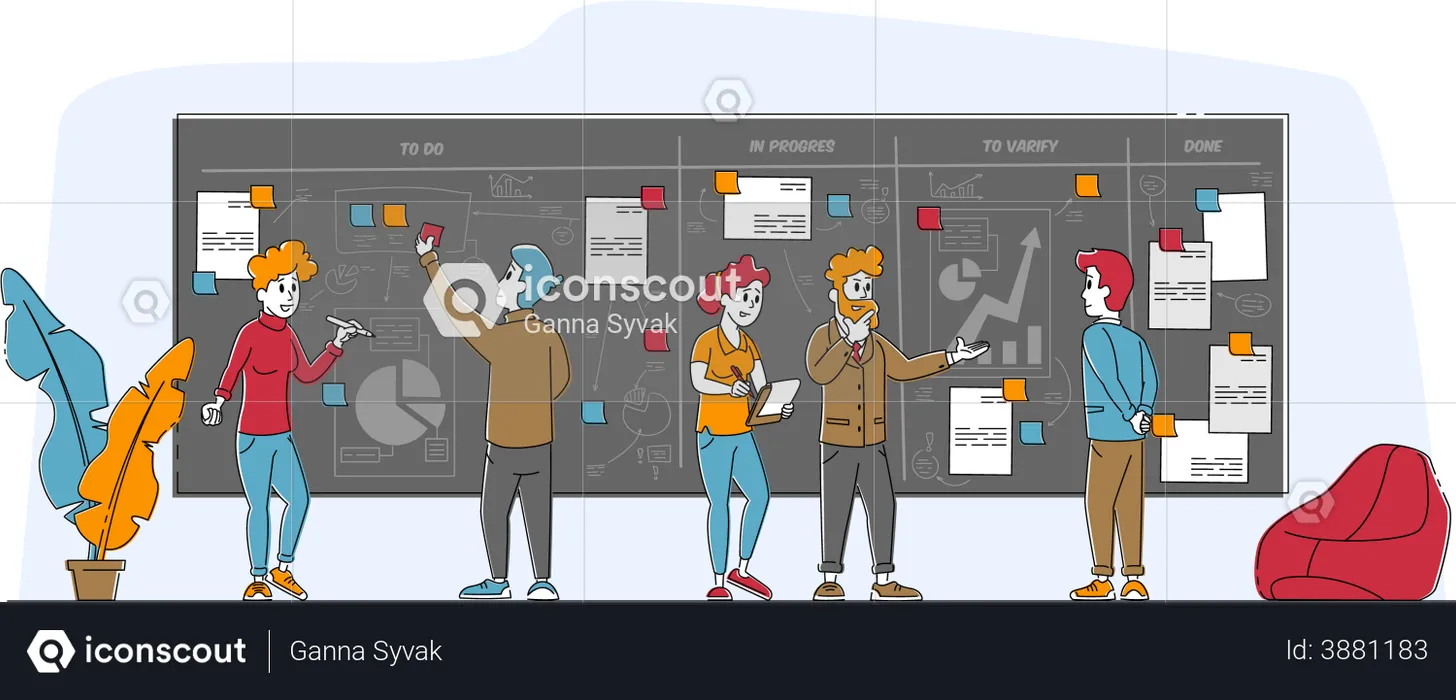 Task management by team  Illustration