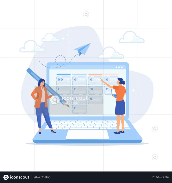 Task management software to organize project tasks  Illustration