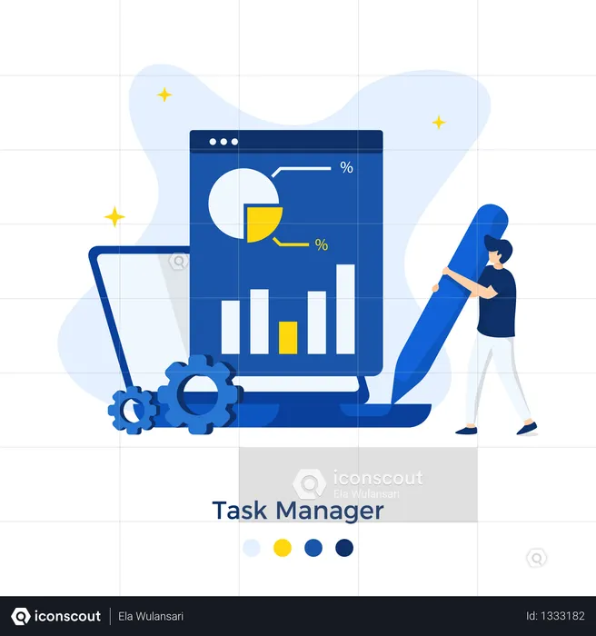 Task Manager Illustration concept  Illustration