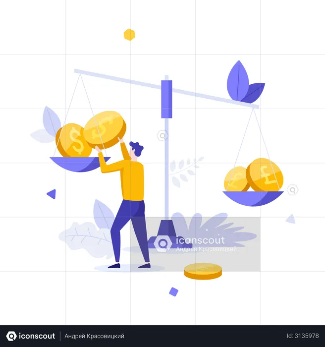 Taux de change de l'argent  Illustration