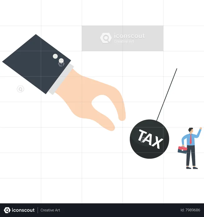 Tax coming to businessman  Illustration