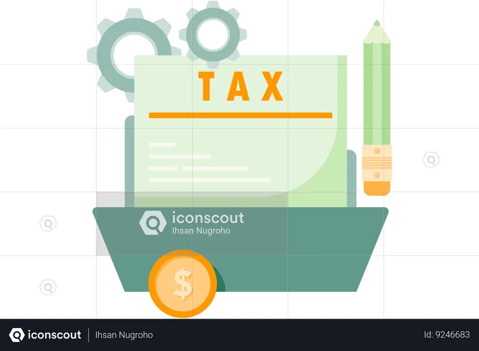 Tax Document And Folder  Illustration