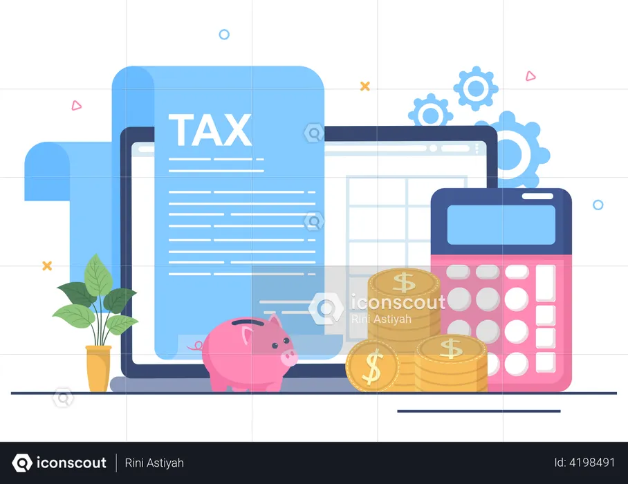 Tax Form Filling Illustration - Free Download Business Illustrations ...