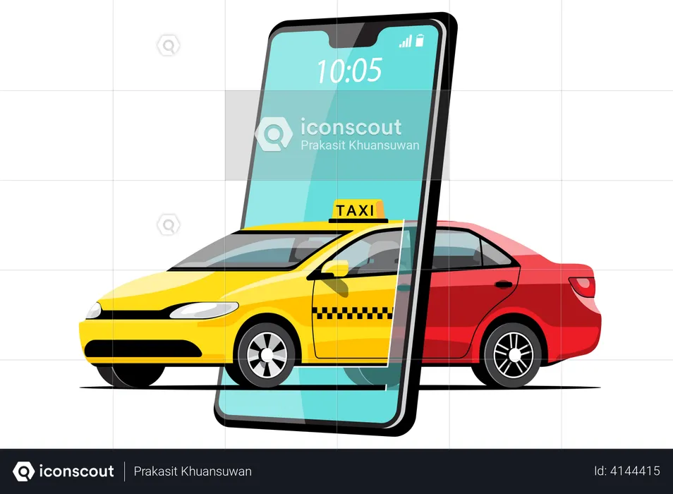 Taxi Booking  Illustration