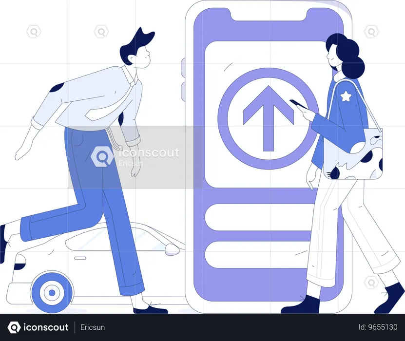 Taxi booking app  Illustration