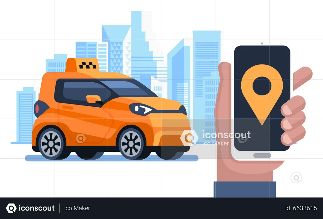 Taxi Booking App  Illustration