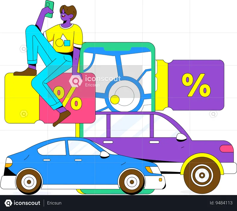 Taxi booking discount  Illustration