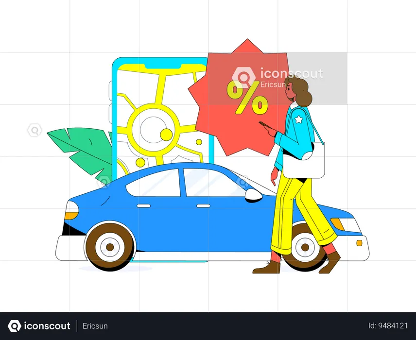 Taxi booking offer  Illustration