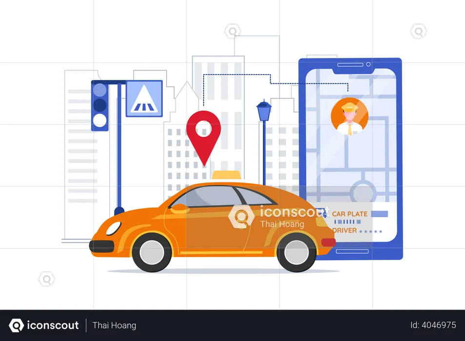 Taxi Booking Service  Illustration