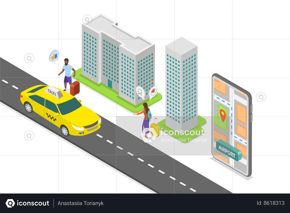 Taxi Ordering  Illustration