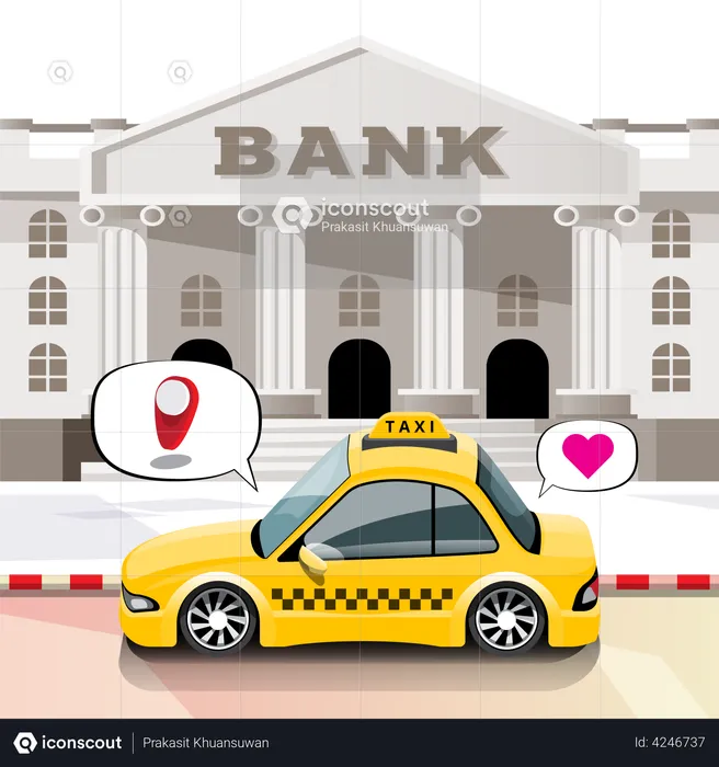 Taxi Service  Illustration