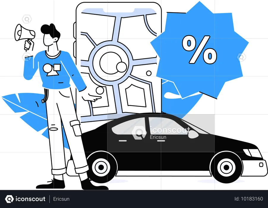 Taxi Service Application  Illustration