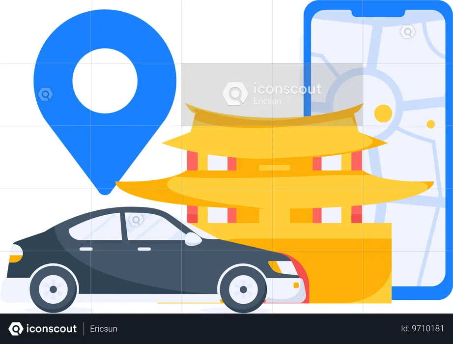 Taxi service  Illustration