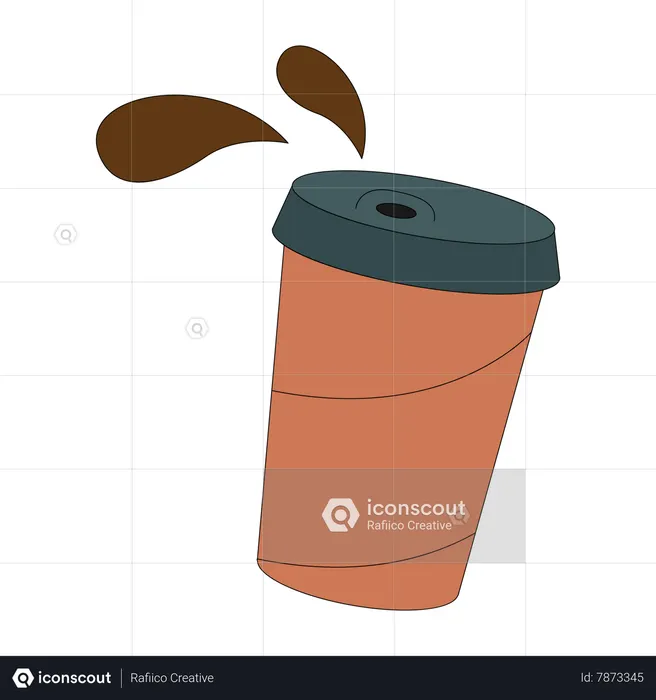 Taza de café de papel  Ilustración